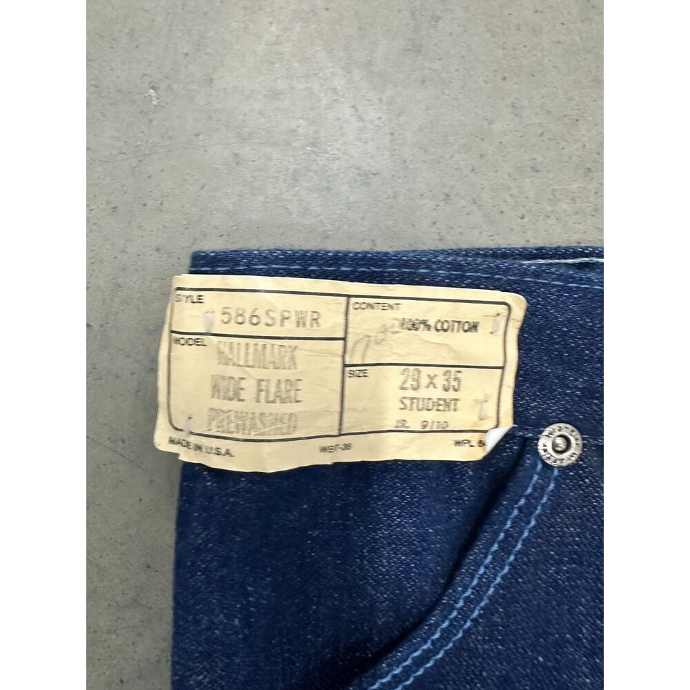 Vintage Wrangler Hallmark Wide Flare Jeans USA Made 29x35 Student Dark Wash - Picture 6 of 10